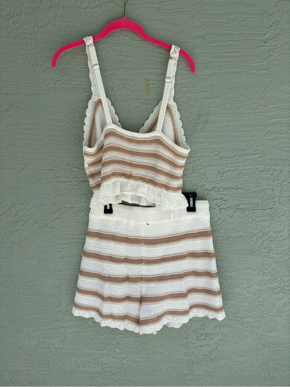 Madden NYC Crochet Tank Top and Shorts Set - Size XL